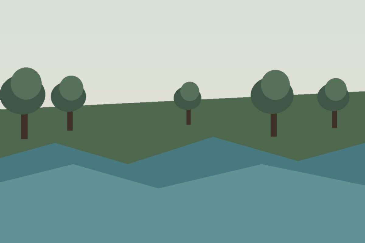 Illustrative view of a conservation river landscape near Meadowvale Village and Derry Lane Towns